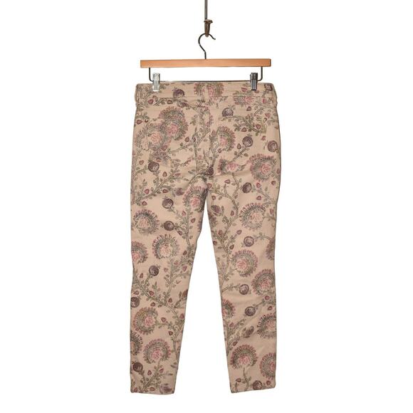 PILCRO ANTHROPOLOGIE $98‎ Stet Ankle Stretch Denim Jean Cream Floral Size 26 - Picture 2 of 4